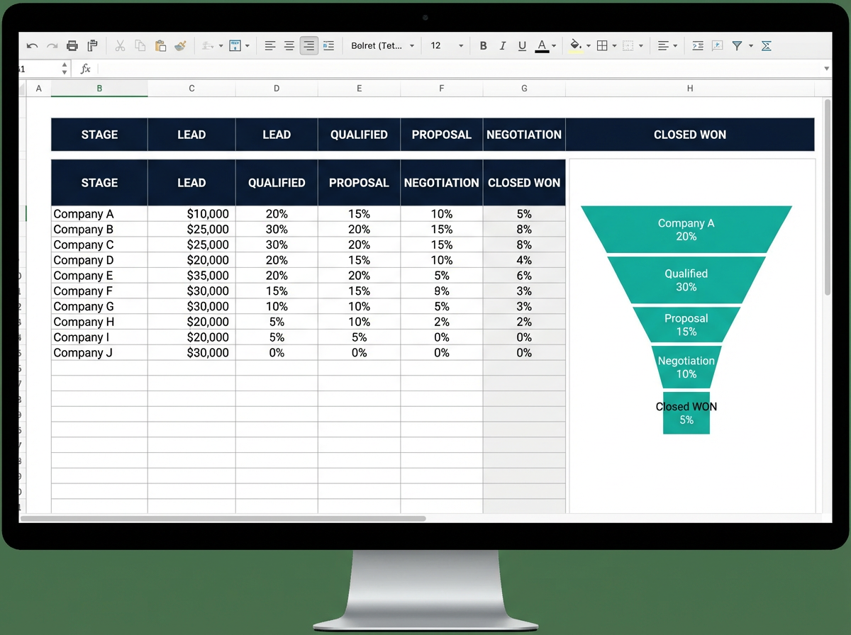 Sales Funnel & CRM Template Pack sample template 1